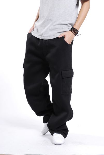Baggy Cargo Sweatpants for Men with Side Pockets