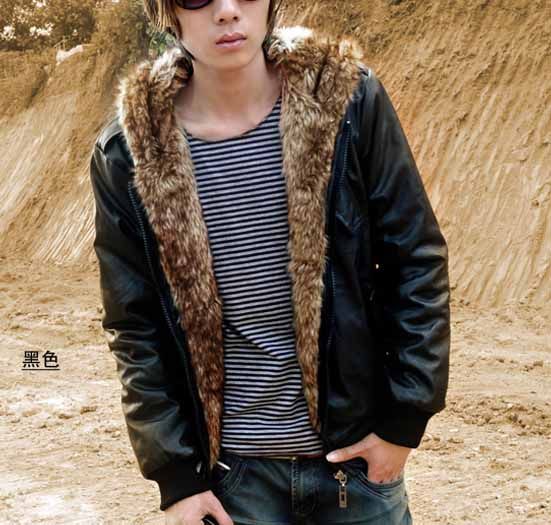 Leather Jacket for Men with Inside Fur Lining