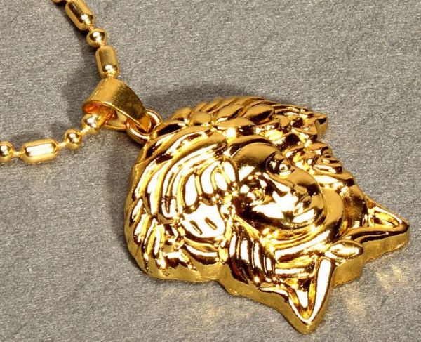 Medusa Gold Pendant and Chain Bling Bling Hip Hop Jewelry Swag