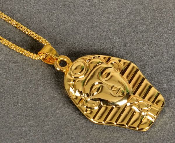 Bling Bling pendant Egyptian Pharaoh Gold Plated Hip Hop Jewelry