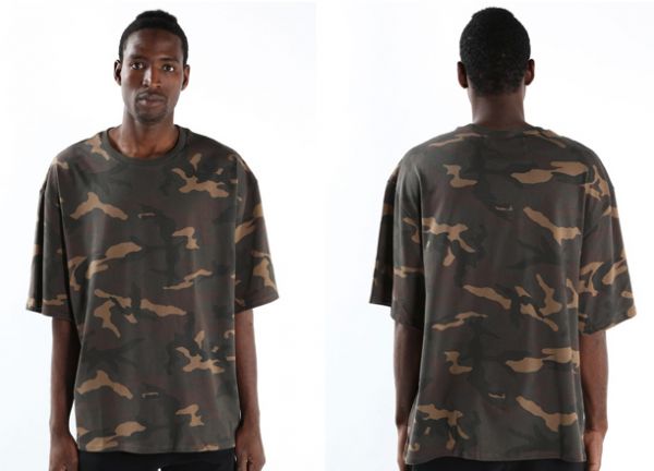 Herren Oversize Camouflage T-Shirt Oval Longshirt Longtee Longline Clubwear NEU