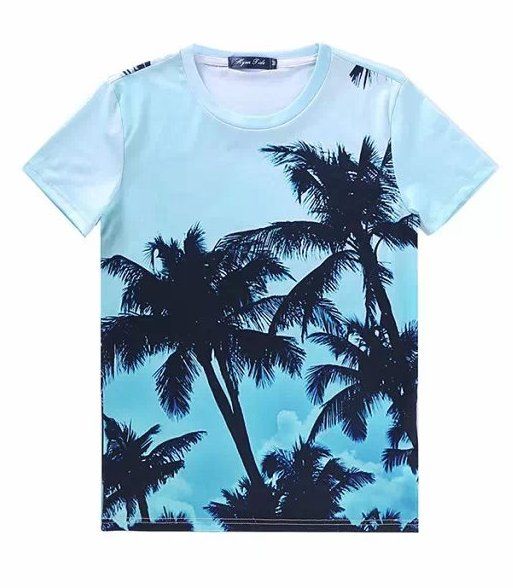 Palm Trees Photo Print T shirt for Men Sublimation 3D