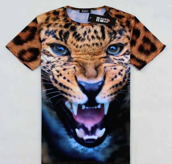 3D Leopard Head T Shirt Animal Photography Print