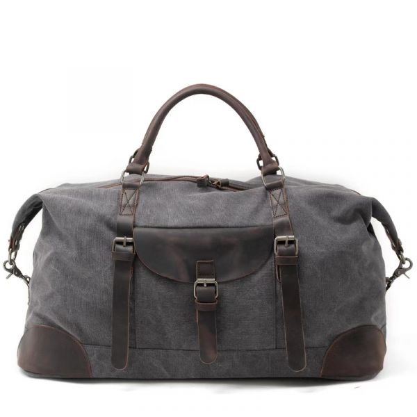 Large-capacity canvas tote and cross-body travel bag