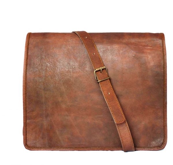 Vintage Fashion Leather Messenger bag for men for iPad Laptop - Small