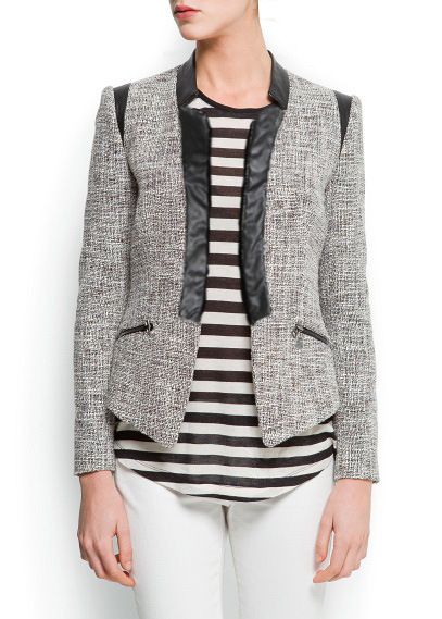 Knitted Blazer vest for women with Faux Leather Lining