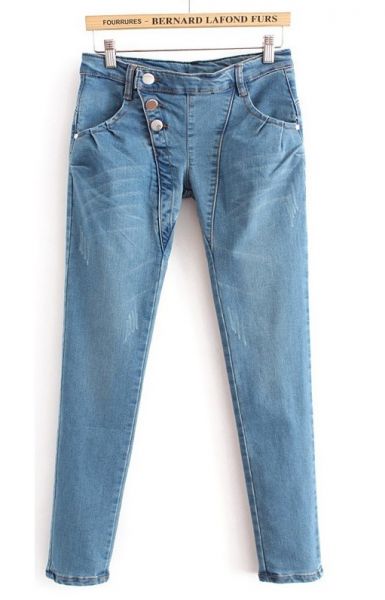 jeans with side buttons